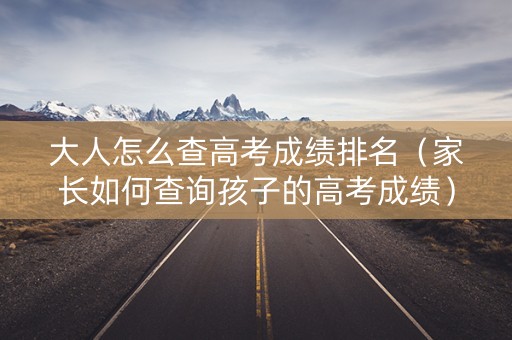 大人怎么查高考成绩排名（家长如何查询孩子的高考成绩）
