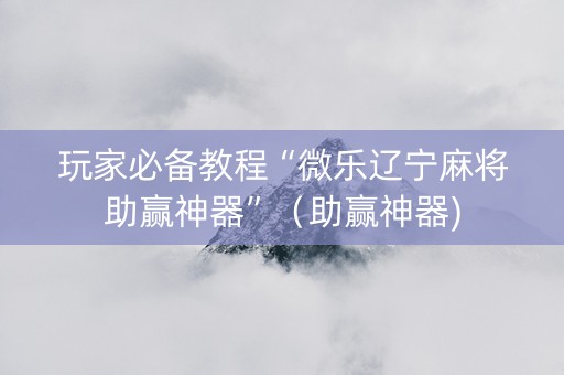 玩家必备教程“微乐辽宁麻将助赢神器”（助赢神器)