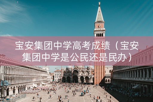 宝安集团中学高考成绩（宝安集团中学是公民还是民办）