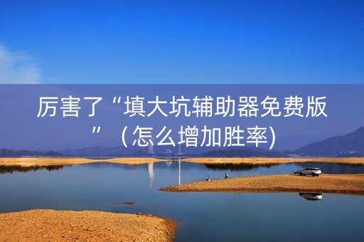 厉害了“填大坑辅助器免费版”（怎么增加胜率)