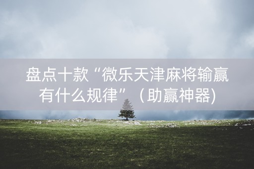 盘点十款“微乐天津麻将输赢有什么规律”（助赢神器)