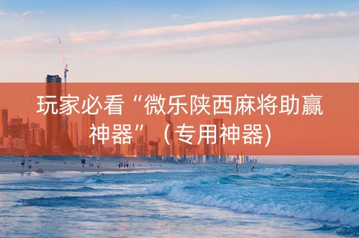 玩家必看“微乐陕西麻将助赢神器”（专用神器)