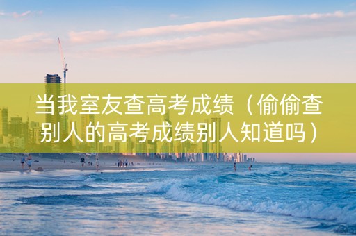 当我室友查高考成绩（偷偷查别人的高考成绩别人知道吗）