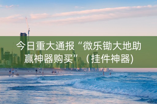 今日重大通报“微乐锄大地助赢神器购买”（挂件神器)