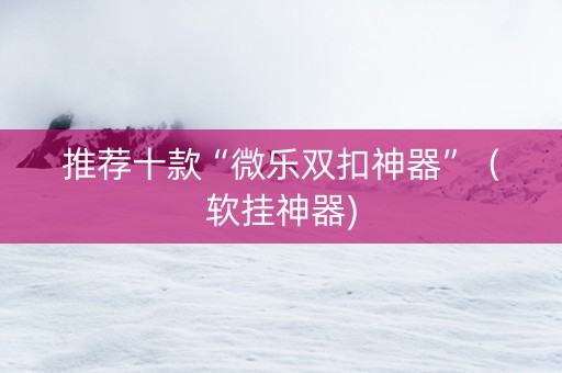 推荐十款“微乐双扣神器”（软挂神器)