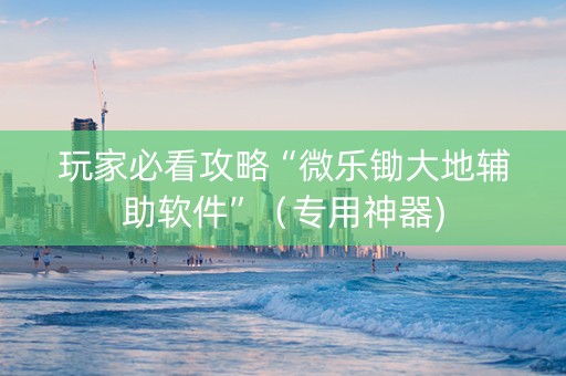 玩家必看攻略“微乐锄大地辅助软件”（专用神器)