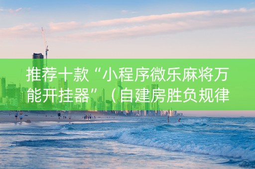 推荐十款“小程序微乐麻将万能开挂器”（自建房胜负规律)