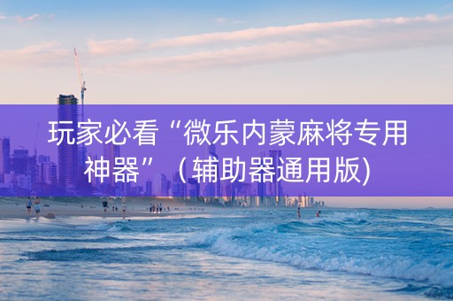 玩家必看“微乐内蒙麻将专用神器”（辅助器通用版)