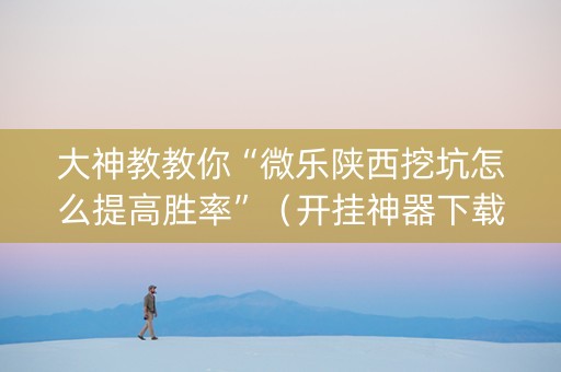 大神教教你“微乐陕西挖坑怎么提高胜率”（开挂神器下载)