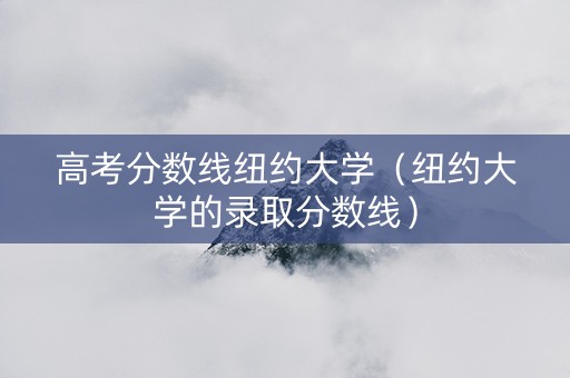 高考分数线纽约大学（纽约大学的录取分数线）