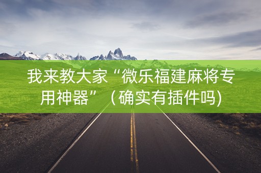 我来教大家“微乐福建麻将专用神器”（确实有插件吗)