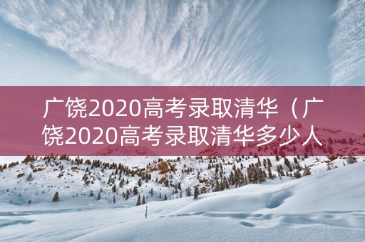广饶2020高考录取清华（广饶2020高考录取清华多少人）