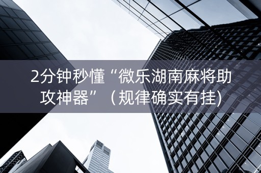 2分钟秒懂“微乐湖南麻将助攻神器”（规律确实有挂)