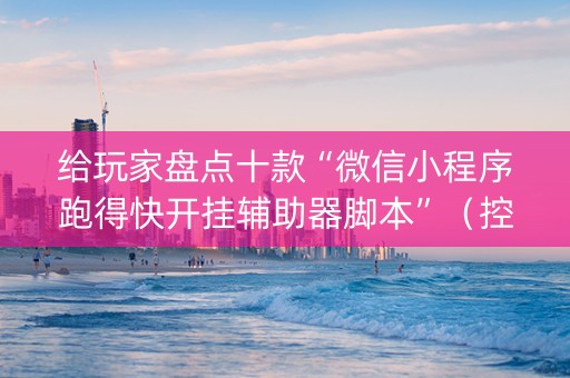 给玩家盘点十款“微信小程序跑得快开挂辅助器脚本”（控牌神器)