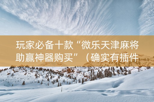 玩家必备十款“微乐天津麻将助赢神器购买”（确实有插件吗)