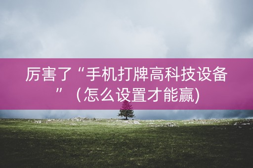 厉害了“手机打牌高科技设备”（怎么设置才能赢)