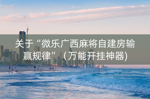 关于“微乐广西麻将自建房输赢规律”（万能开挂神器)