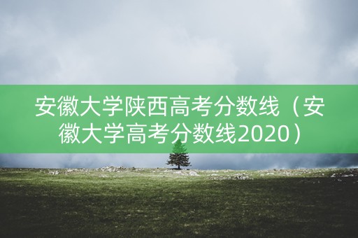 安徽大学陕西高考分数线（安徽大学高考分数线2020）