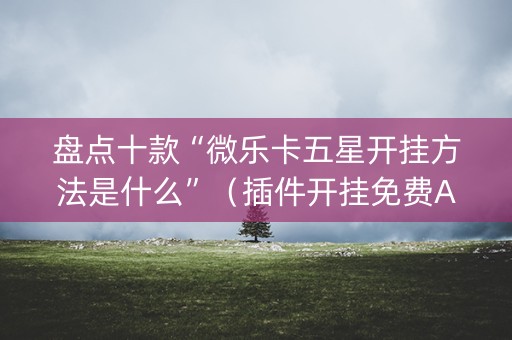 盘点十款“微乐卡五星开挂方法是什么”（插件开挂免费AI)
