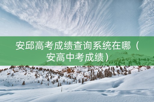 安邱高考成绩查询系统在哪（安高中考成绩）