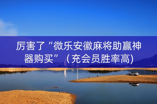 厉害了“微乐安徽麻将助赢神器购买”（充会员胜率高)