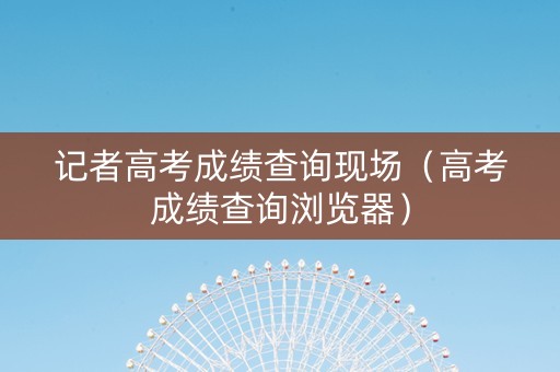 记者高考成绩查询现场（高考成绩查询浏览器）