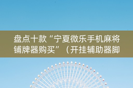 盘点十款“宁夏微乐手机麻将铺牌器购买”（开挂辅助器脚本)