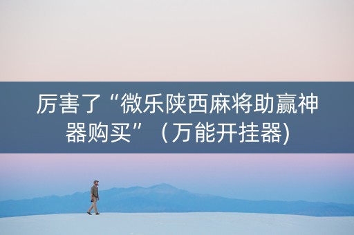 厉害了“微乐陕西麻将助赢神器购买”（万能开挂器)