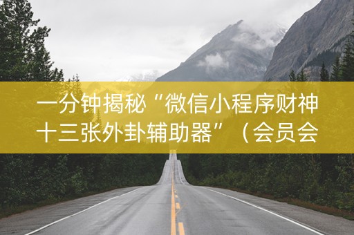一分钟揭秘“微信小程序财神十三张外卦辅助器”（会员会提高胜率吗)