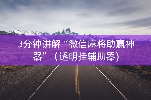 3分钟讲解“微信麻将助赢神器”（透明挂辅助器)