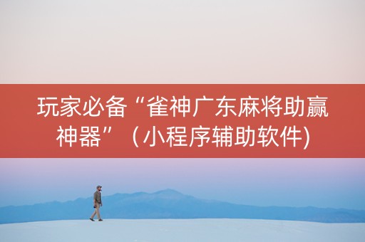 玩家必备“雀神广东麻将助赢神器”（小程序辅助软件)