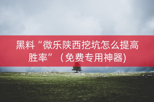 黑料“微乐陕西挖坑怎么提高胜率”（免费专用神器)