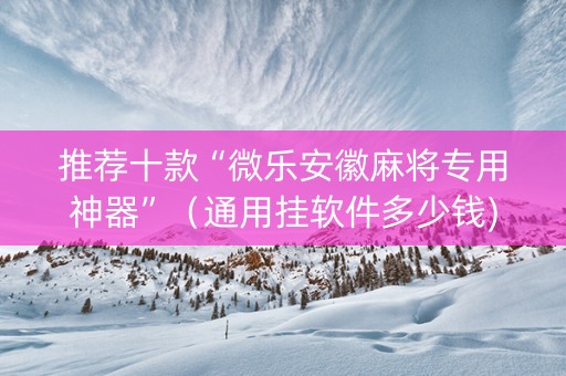 推荐十款“微乐安徽麻将专用神器”（通用挂软件多少钱)