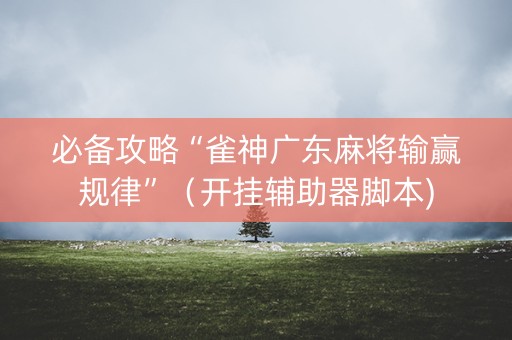 必备攻略“雀神广东麻将输赢规律”（开挂辅助器脚本)