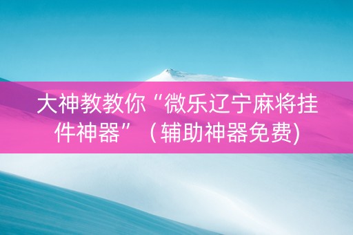 大神教教你“微乐辽宁麻将挂件神器”（辅助神器免费)