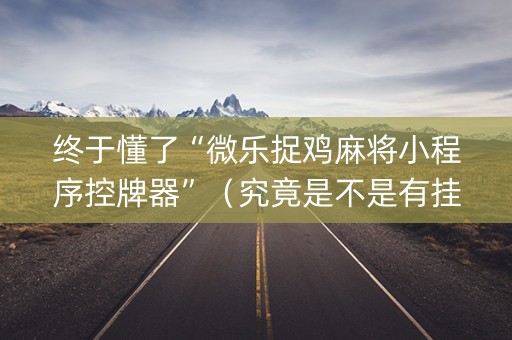 终于懂了“微乐捉鸡麻将小程序控牌器”（究竟是不是有挂)