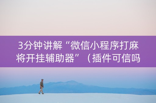 3分钟讲解“微信小程序打麻将开挂辅助器”（插件可信吗)