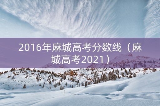 2016年麻城高考分数线（麻城高考2021）