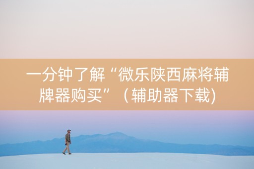 一分钟了解“微乐陕西麻将辅牌器购买”（辅助器下载)