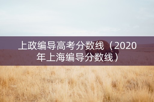 上政编导高考分数线（2020年上海编导分数线）