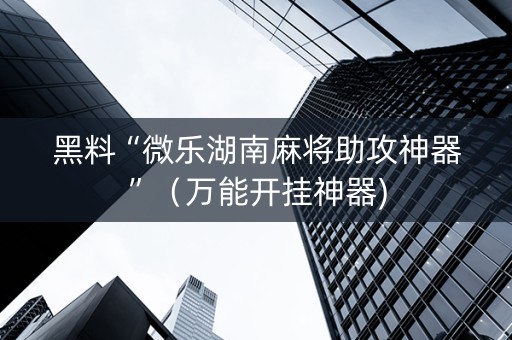 黑料“微乐湖南麻将助攻神器”（万能开挂神器)