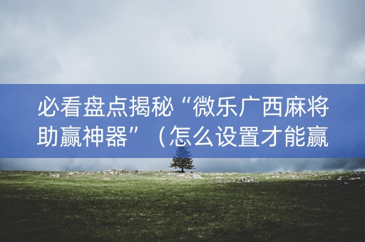 必看盘点揭秘“微乐广西麻将助赢神器”（怎么设置才能赢)