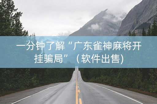 一分钟了解“广东雀神麻将开挂骗局”（软件出售)