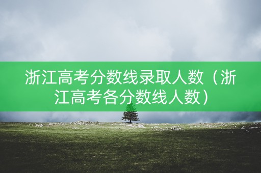 浙江高考分数线录取人数（浙江高考各分数线人数）