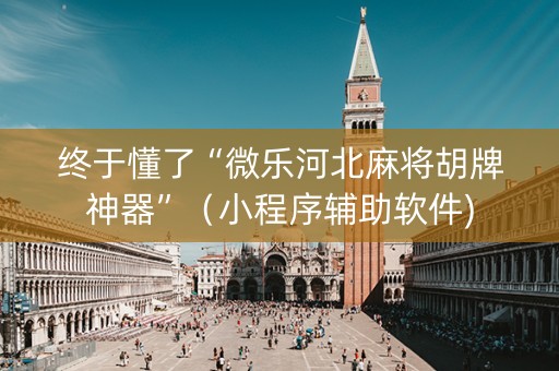 终于懂了“微乐河北麻将胡牌神器”（小程序辅助软件)