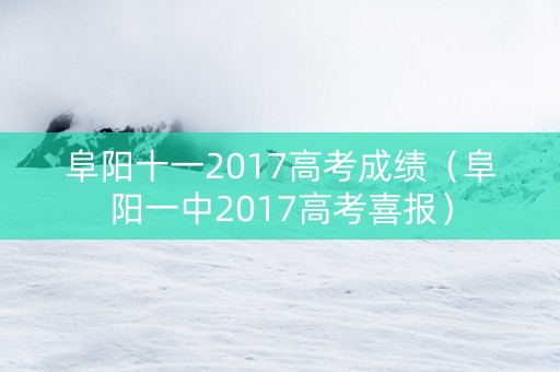 阜阳十一2017高考成绩（阜阳一中2017高考喜报）