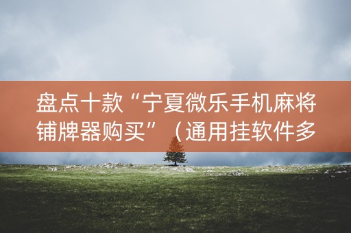 盘点十款“宁夏微乐手机麻将铺牌器购买”（通用挂软件多少钱)
