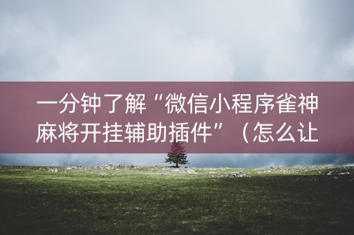 一分钟了解“微信小程序雀神麻将开挂辅助插件”（怎么让系统给自己好牌)