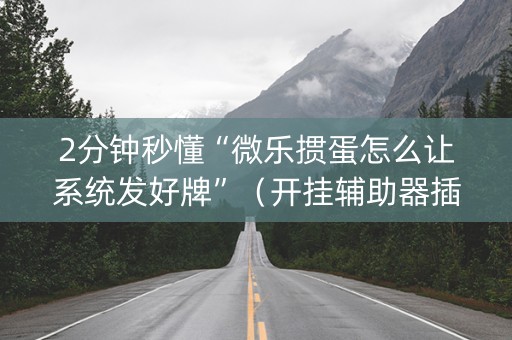 2分钟秒懂“微乐掼蛋怎么让系统发好牌”（开挂辅助器插件)
