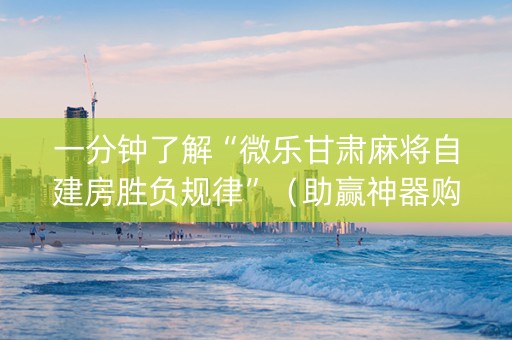 一分钟了解“微乐甘肃麻将自建房胜负规律”（助赢神器购买)